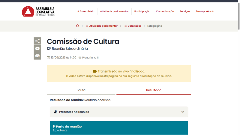 VOTAÇÃO projeto Lei DESCENTRA ALMG as 16 hs plenário